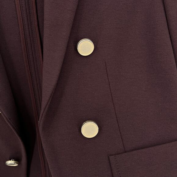 THEORY Jonita K Blazer Jacket Womens 2 Garnet Gold Button Open Burgundy - Picture 11 of 16